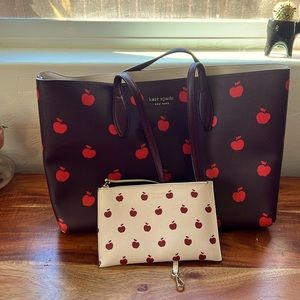 kate spade NY Apple tote with contrasting wristlet